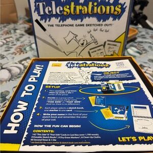 Telestrations Party Game - Blue and Yellow